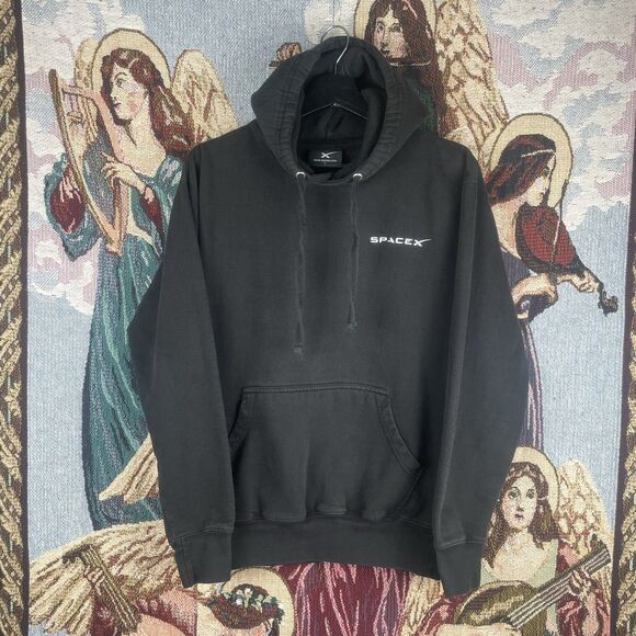 SpaceX Pullover Hoodie Elon Musk Space X Black Size Small Men’s Soft - Picture 1 of 7